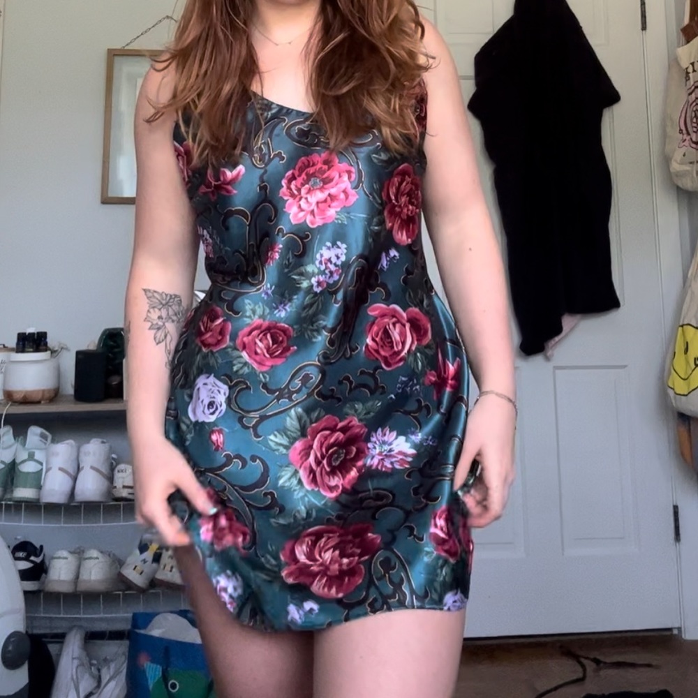 satin slip dress